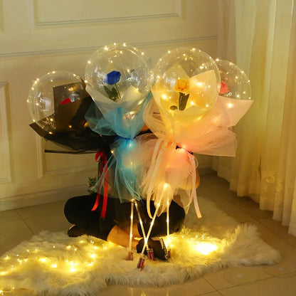 Stunning LED Luminous Rose Balloon Bouquet - Perfect for Valentine's Day, Birthdays, and Weddings!